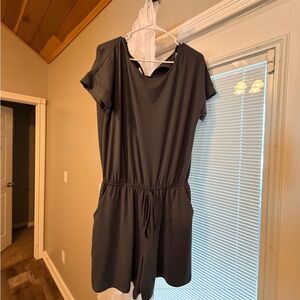Zenana Outfitters Charcoal Short Sleeve Romper